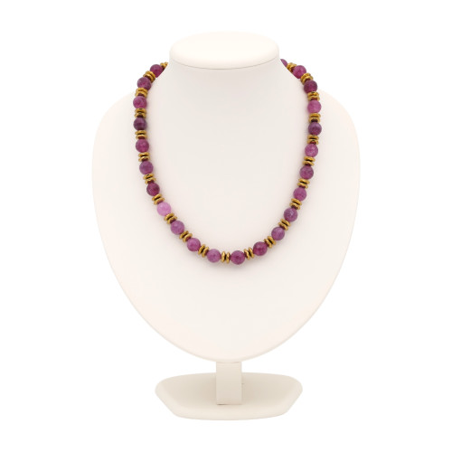 Бусы из рубином с гематитом