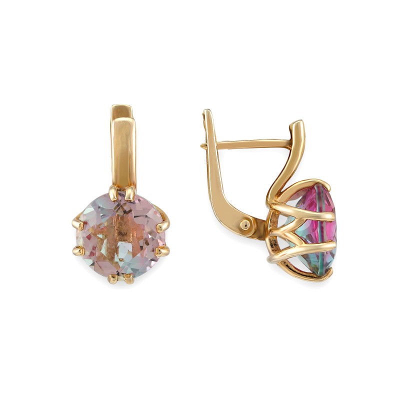 Позолоченные серьги с турмалином