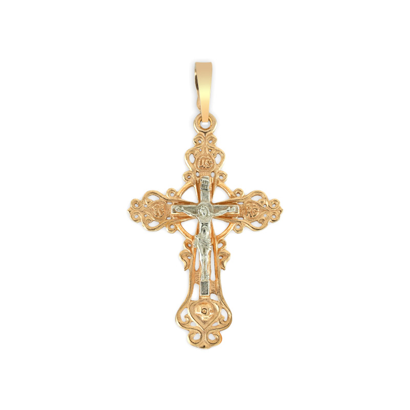 Крест серебряный с позолотой