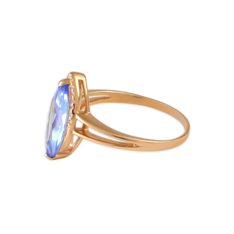 Серебряное кольцо с алпанитом и фианитами