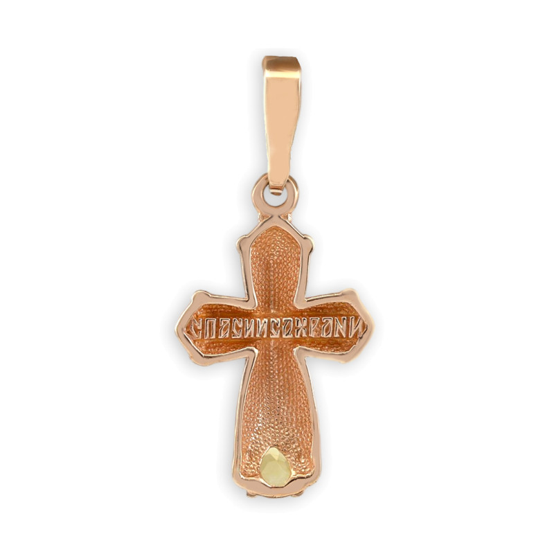 Крест из серебра с цитрином