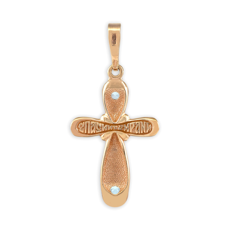 Крест из серебра с топазом и позолотой