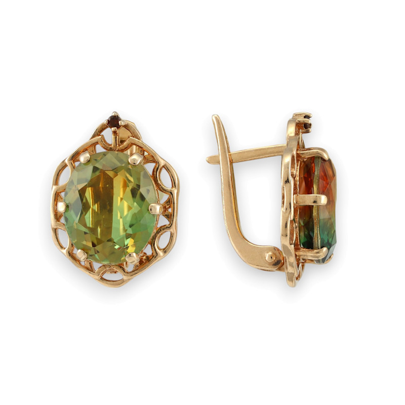 Серебряные серьги с турмалином