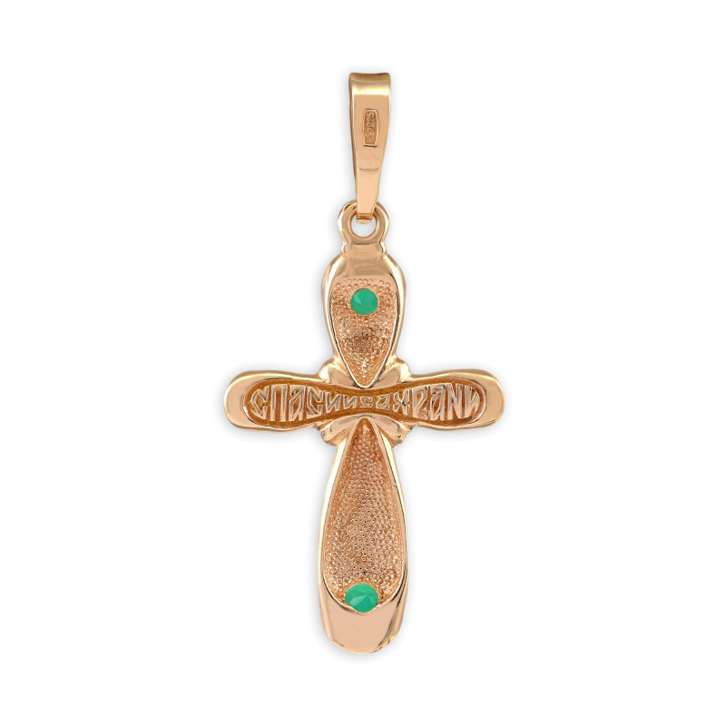 Крест из серебра с агатами и позолотой