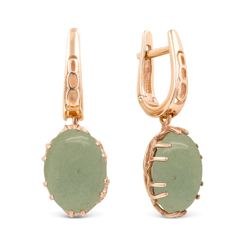 Серьги с натуральным нефритом