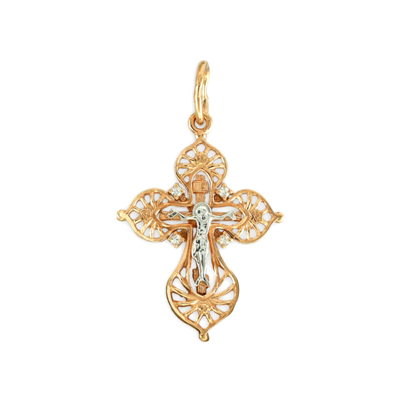 Серебряный крест с фианитами