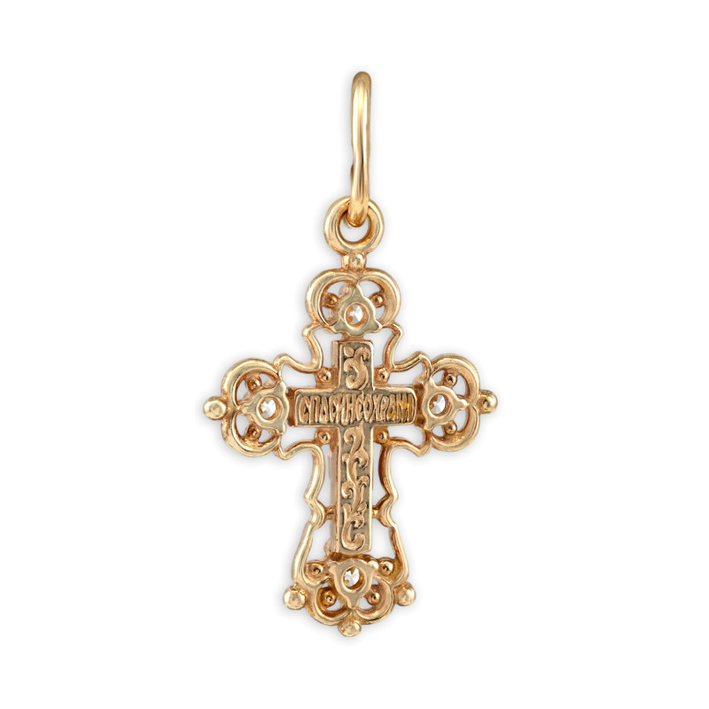 Серебряный крест с фианитами