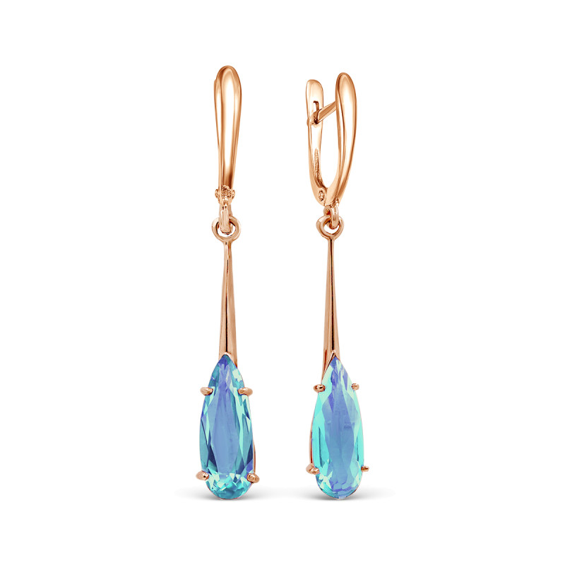 Серьги позолоченные с топазами