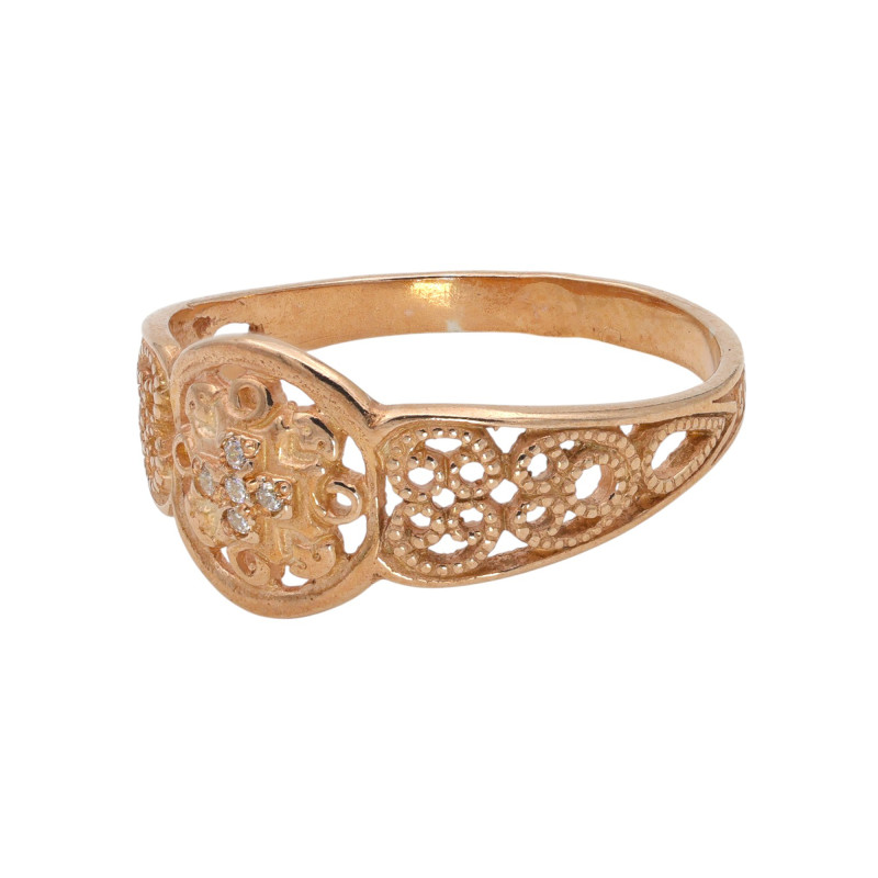 Кольцо с фианитами