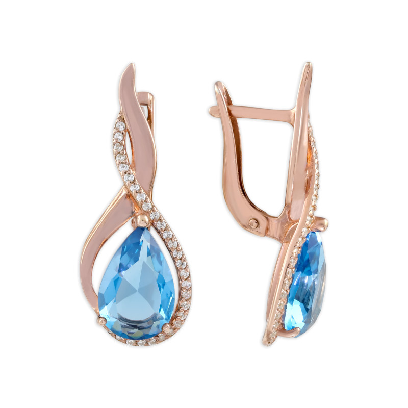 Серьги серебряные с фианитами