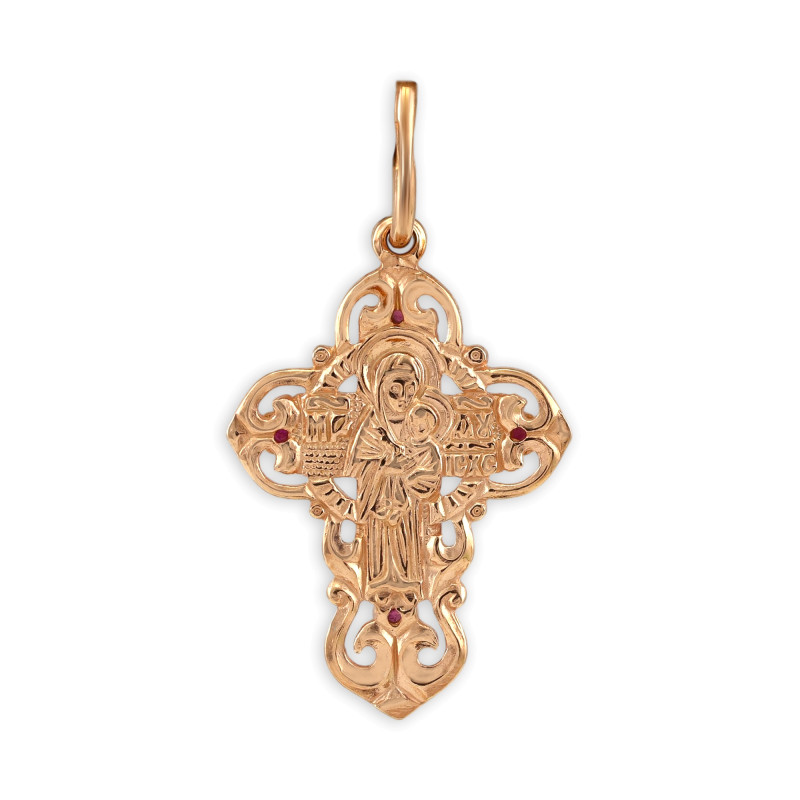 Крест из серебра с рубинами