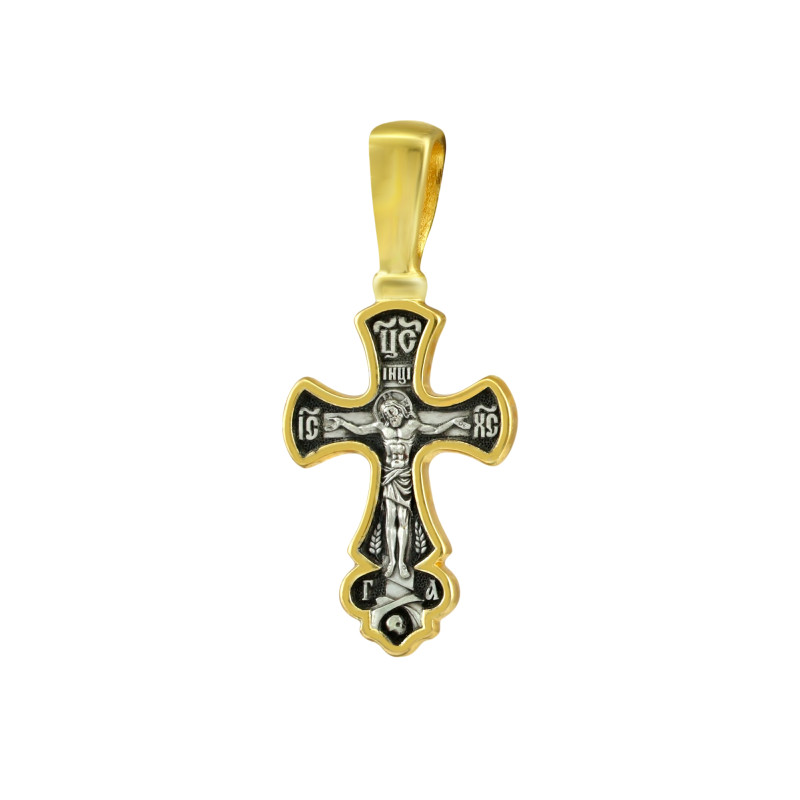 Крестик из серебра с позолотой