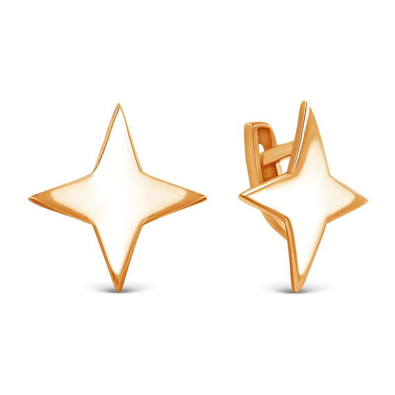 Серьги позолоченные "Звезда"