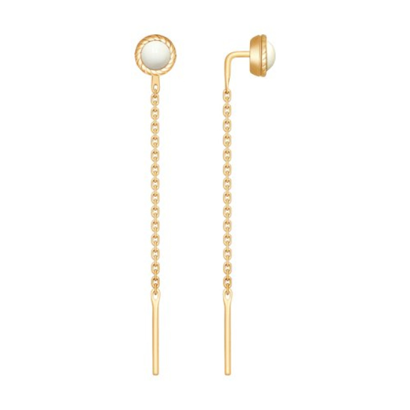 Серьги серебряные с позолотой