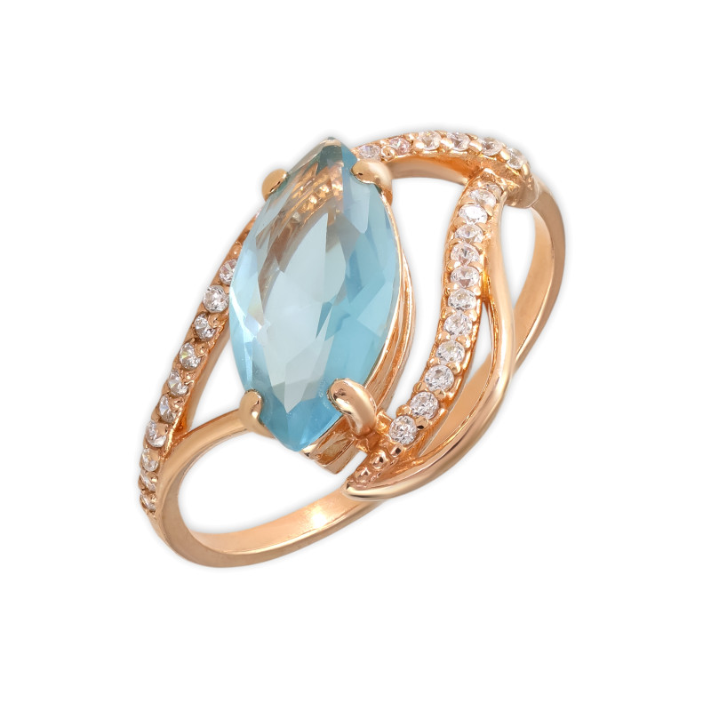 Кольцо из серебра с алпанитом и фианитами