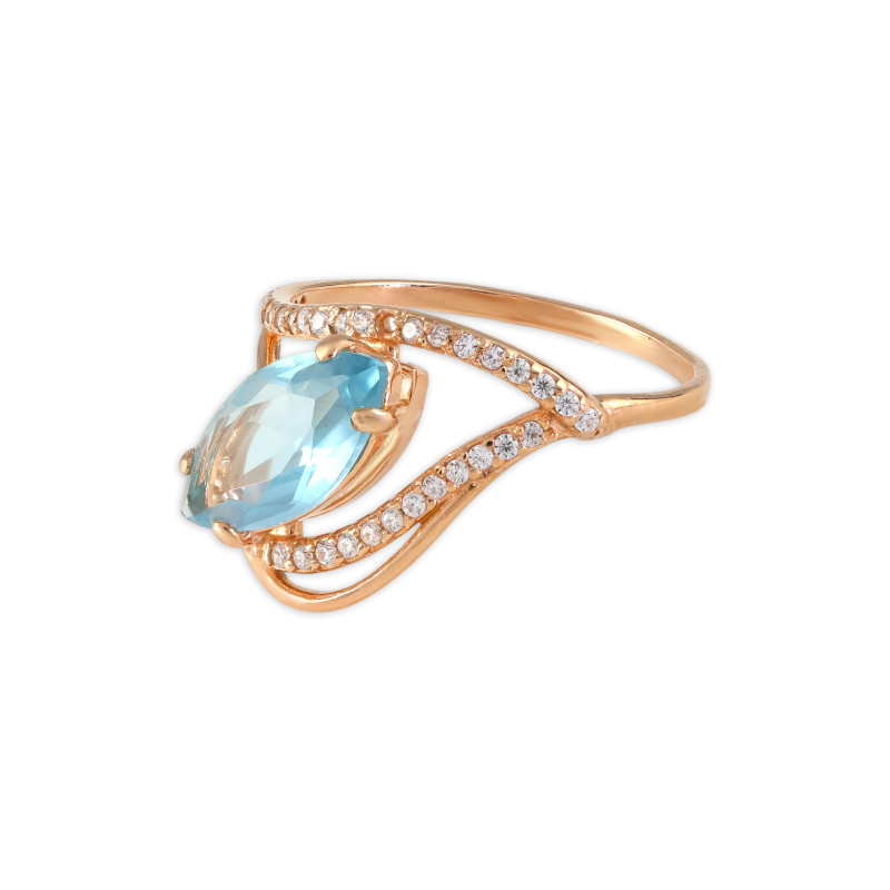 Кольцо из серебра с алпанитом и фианитами