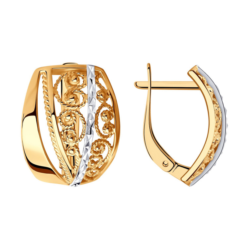 Серебряные серьги с позолотой