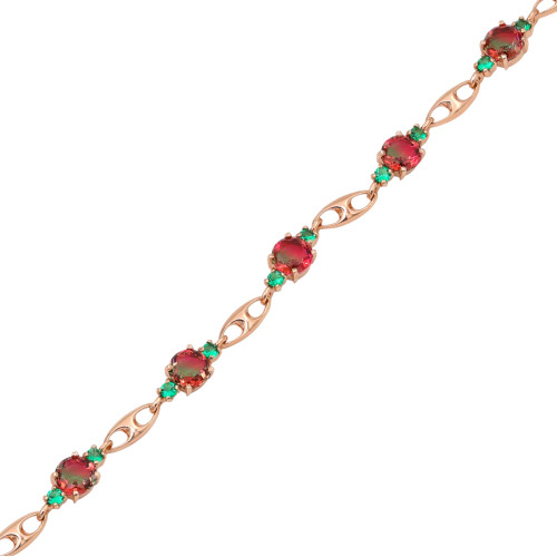 Браслет с турмалинами и фианитами