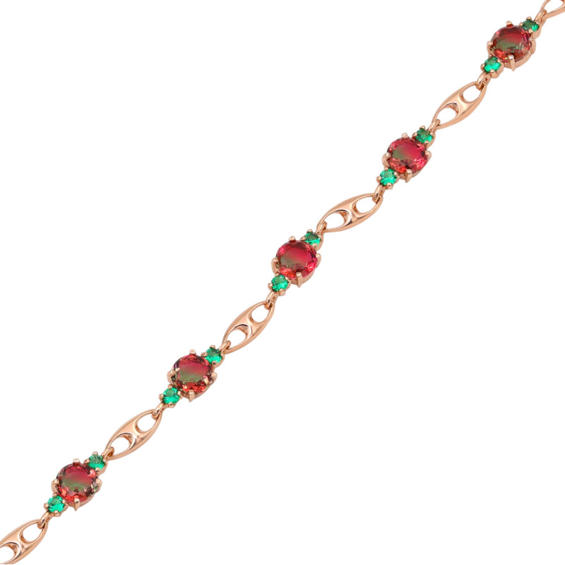 Браслет с турмалинами и фианитами