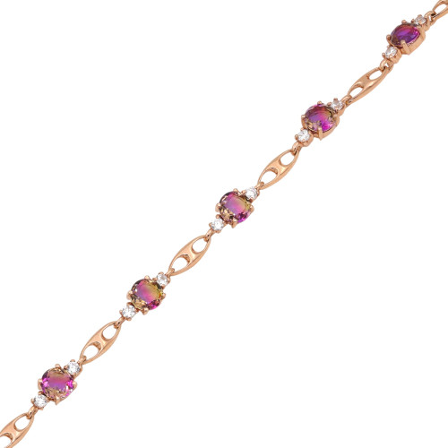 Браслет с синтетическими аметринами