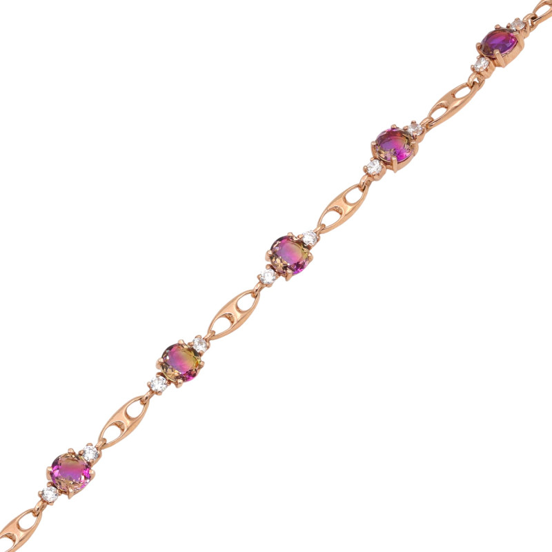 Браслет с синтетическими аметринами