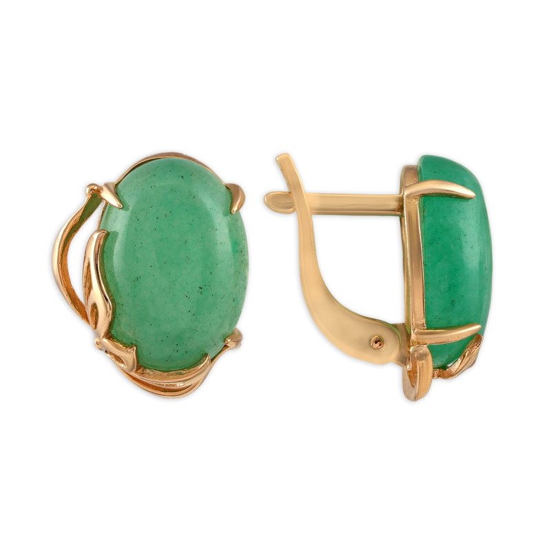 Серебряные серьги с нефритом