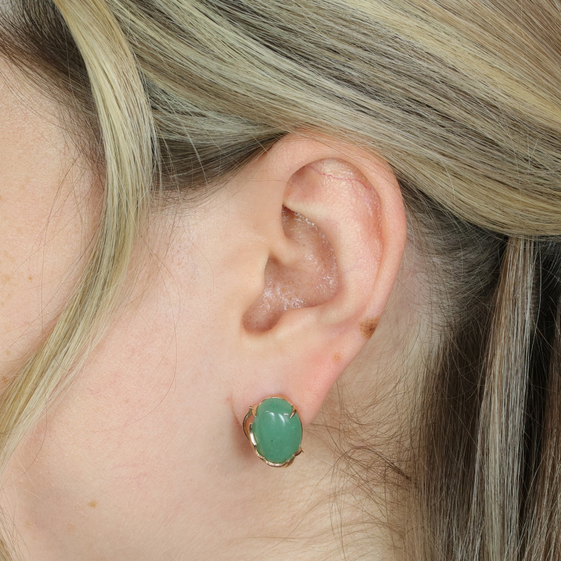 Серебряные серьги с нефритом