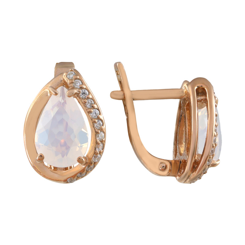 Серебряные серьги с ониксом и фианитами