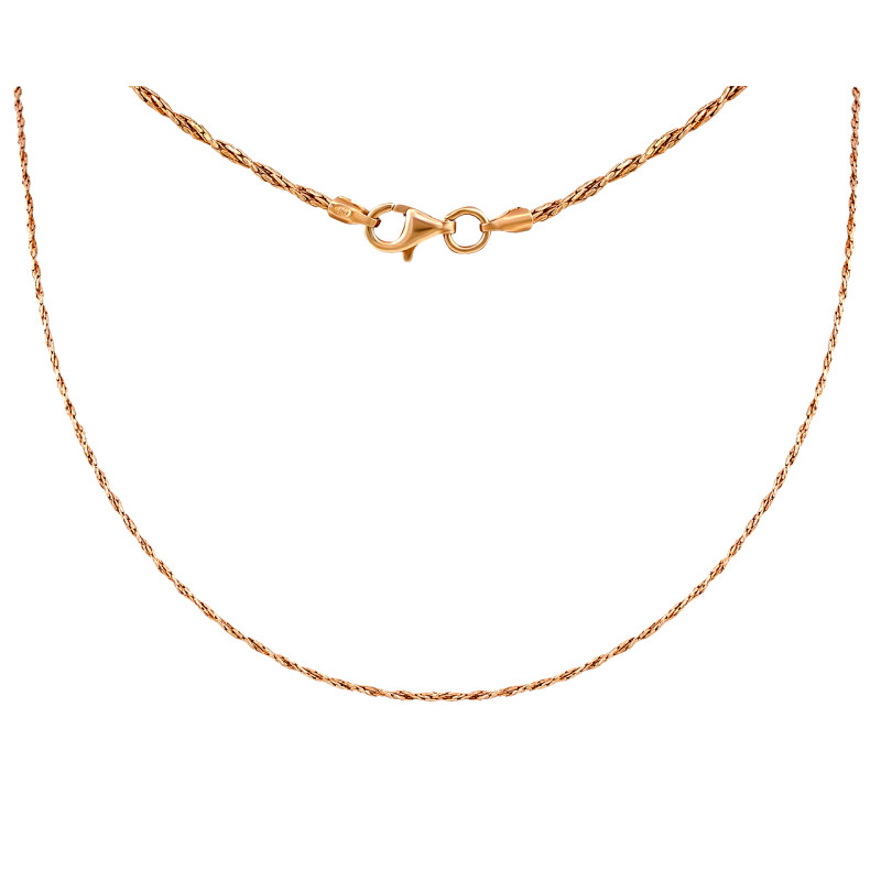 Колье позолоченное с плетением коса