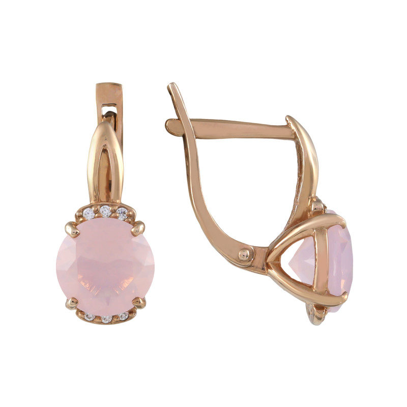 Серьги серебряные с оникосм и фианитами