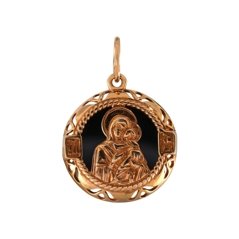 Серебряная подвеска-образок "Владимирская икона Божей матери"