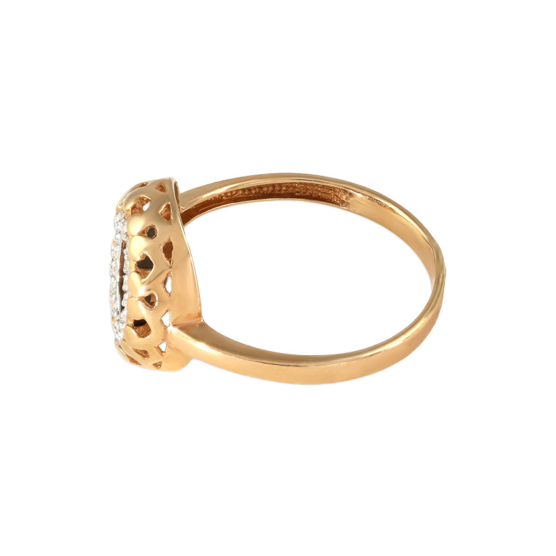 Кольцо из серебра с ониксом и фианитами