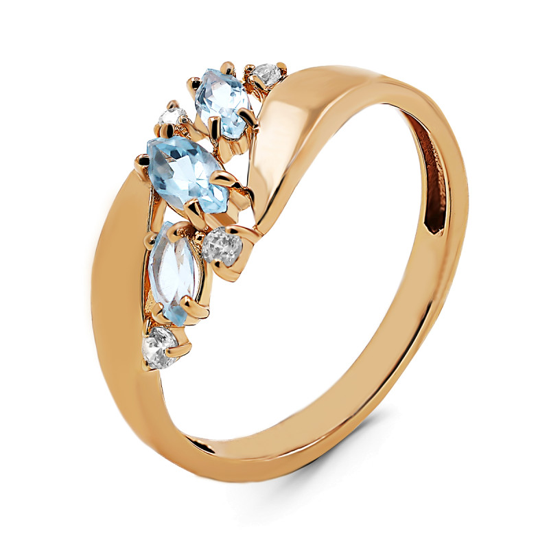 Кольцо с топазами и фианитами