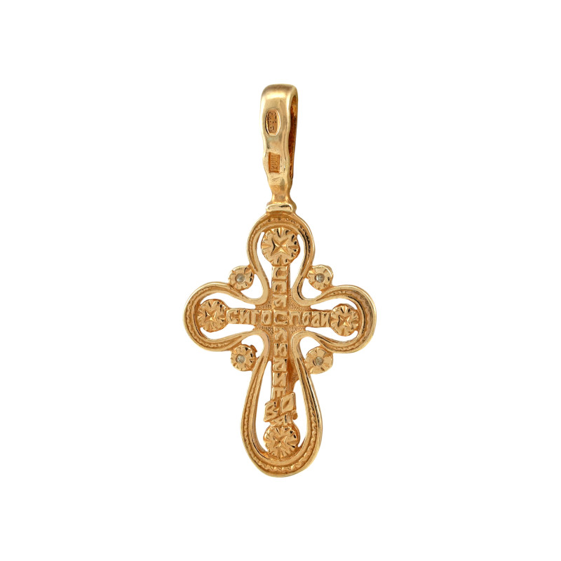 Позолоченный крест с бриллиантами