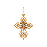 Позолоченный крест из серебра с бриллиантами
