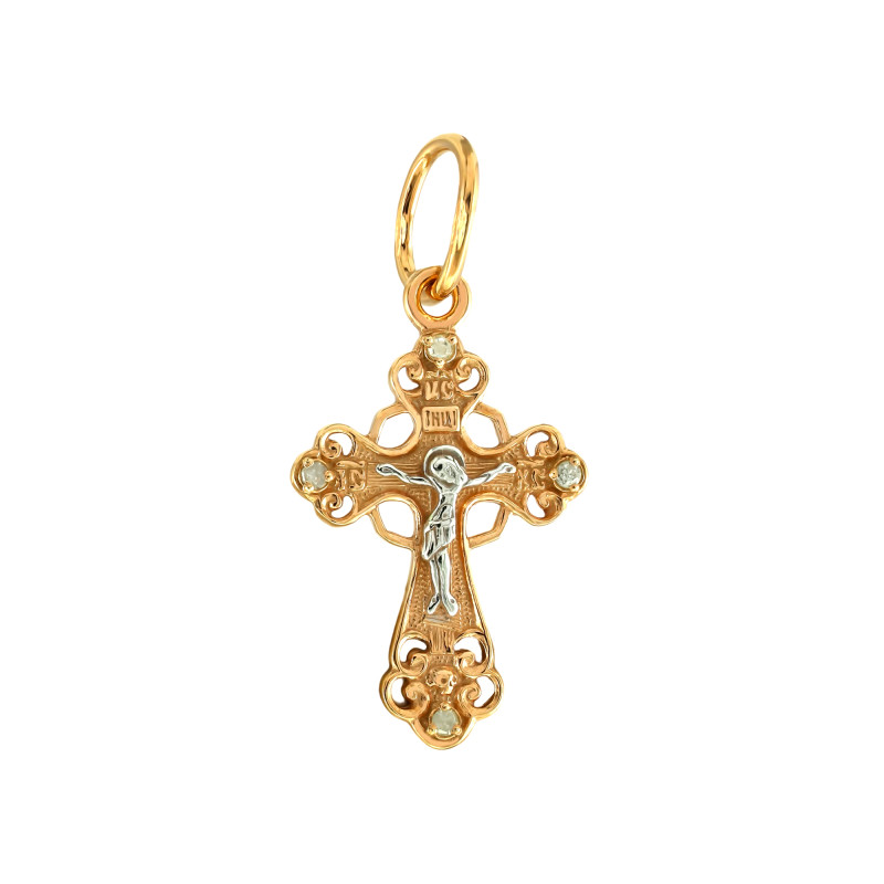 Серебряный крест с бриллиантами