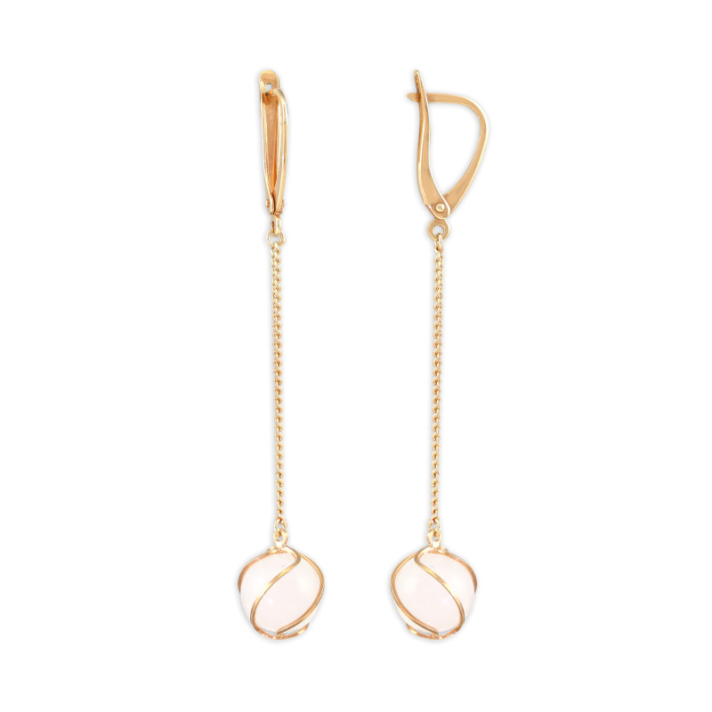 Серьги из серебра с натуральным халцедоном