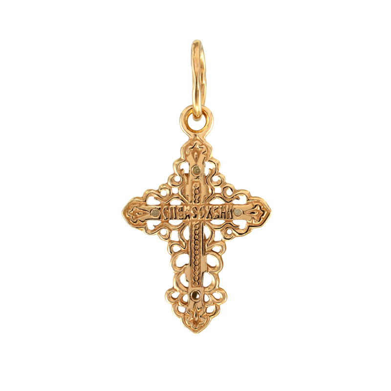 Серебряный крестик с бриллиантами