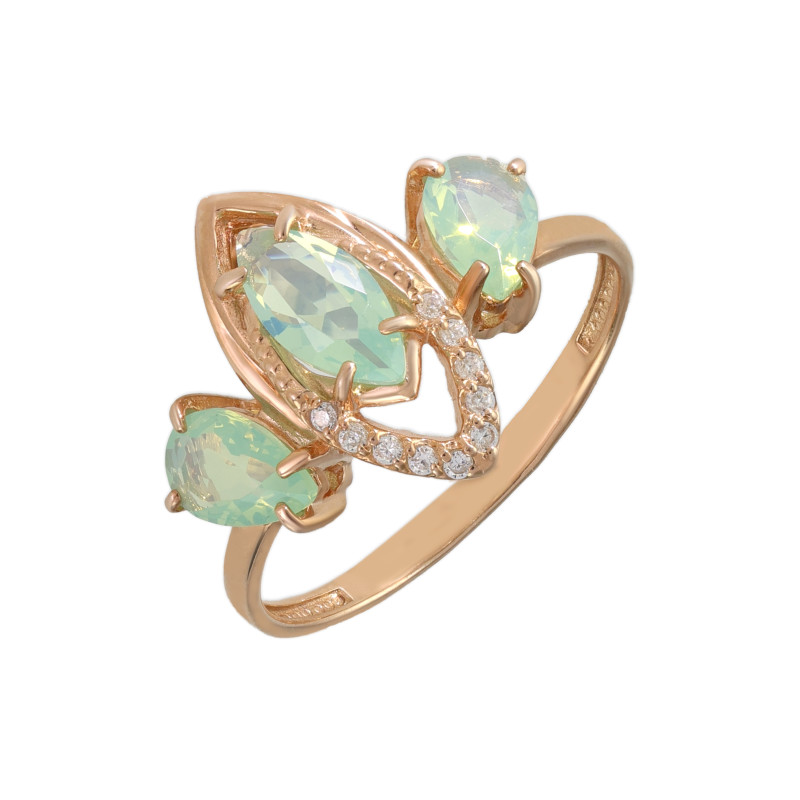 Серебряное кольцо с ониксом и фианитами