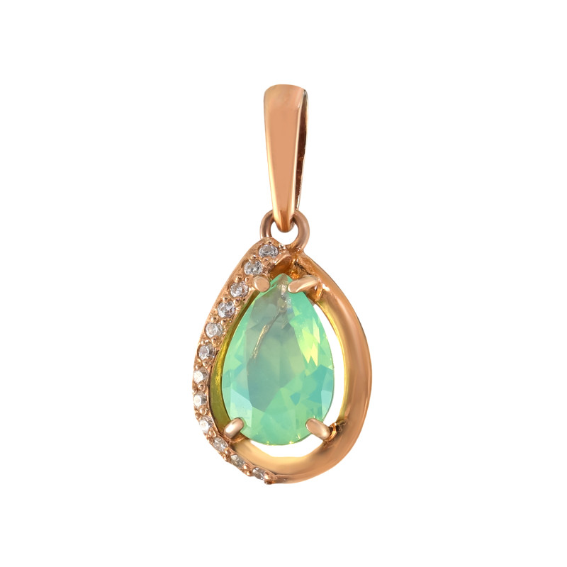 Подвеска из серебра с ониксом и фианитами