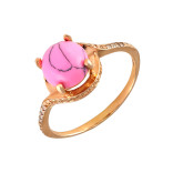 Кольцо с ониксом и кубическим цирконием