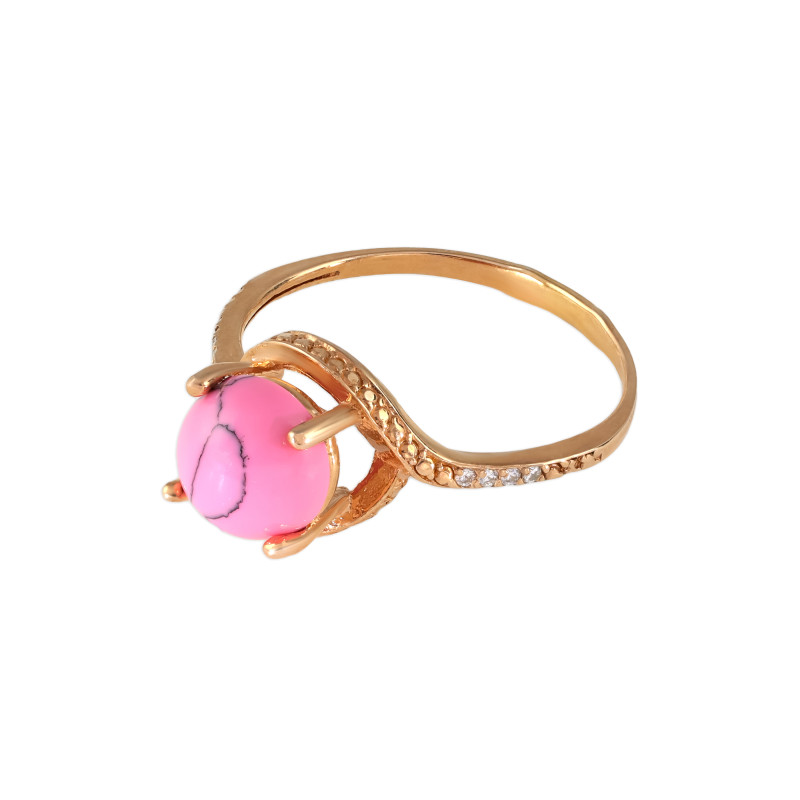 Кольцо с ониксом и кубическим цирконием