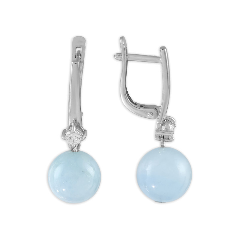 Серьги серебряные с аквамарином