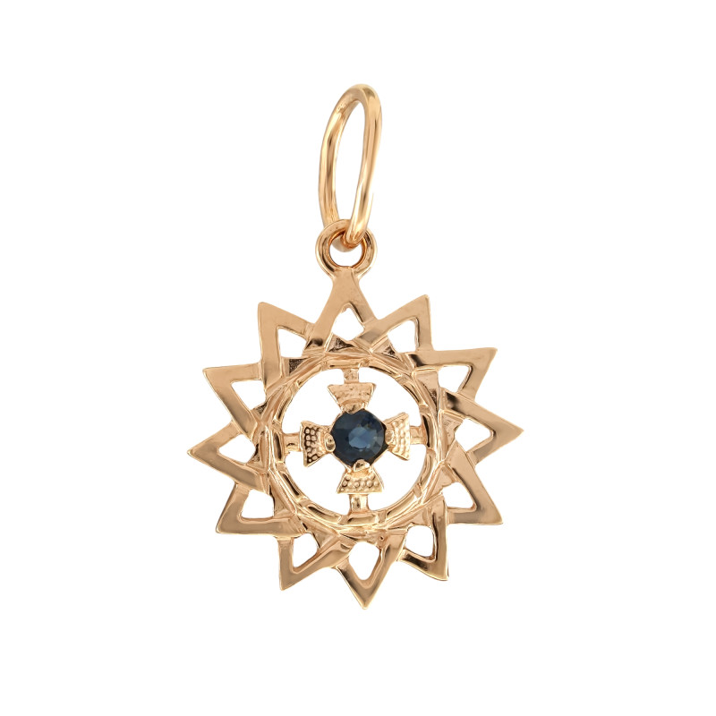 Подвеска из серебра с натуральным сапфиром