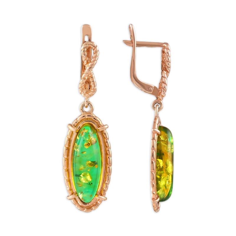 Серьги из серебра с янтарём