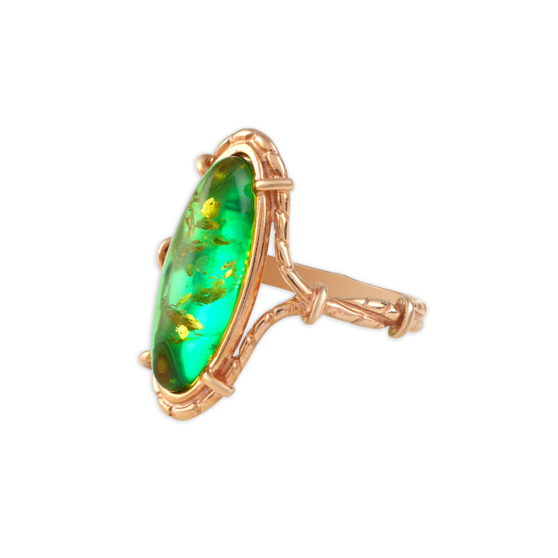 Серебряное кольцо с янтарём