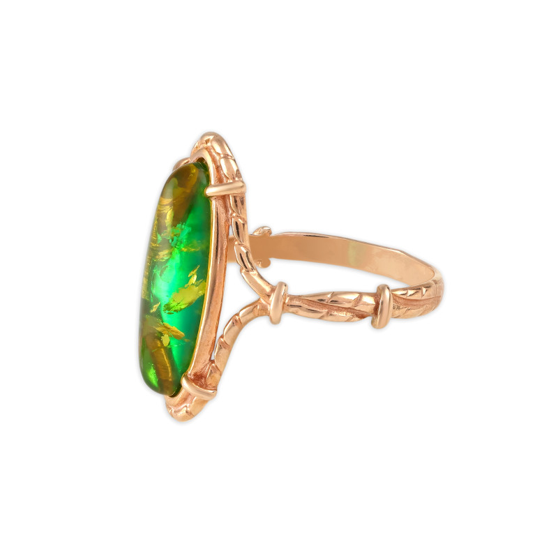 Серебряное кольцо с янтарём