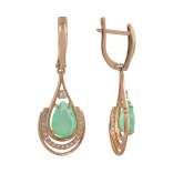 Серебряные серьги с ониксом и фианитами