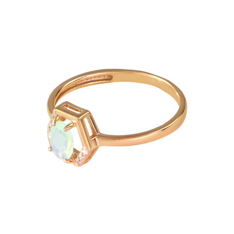 Серебряное кольцо с ониксом и фианитами