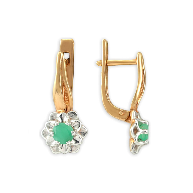 Сергьи из серебра с изумрудом и золочением